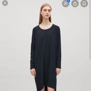COS JERSEY DRESS WITH SILK PANEL